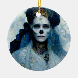 Ice Witch 4 Fantasy Sci-Fi Julgransprydnad Keramik