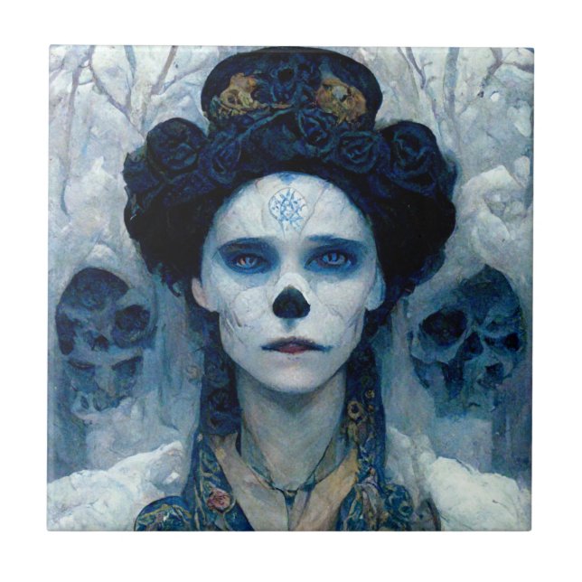 Ice Witch 5 Fantasy Sci-Fi Kakelplatta (Framsidan)