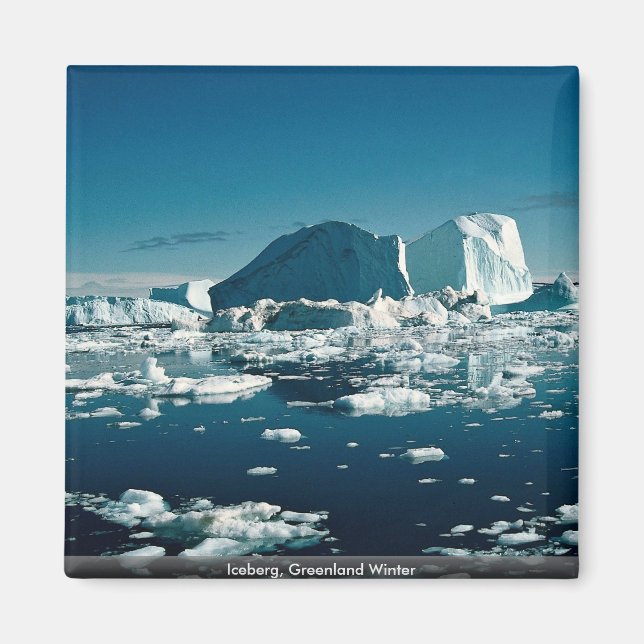 Iceberg, Grönland Winter Magnet (Framsidan)