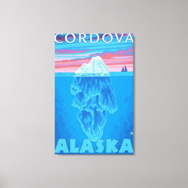 Iceberg Kor-Section - Cordova, Alaska Canvastryck (Framsida)