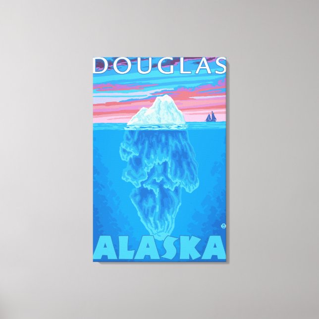 Iceberg Kor-Section - Douglas, Alaska Canvastryck (Framsida)