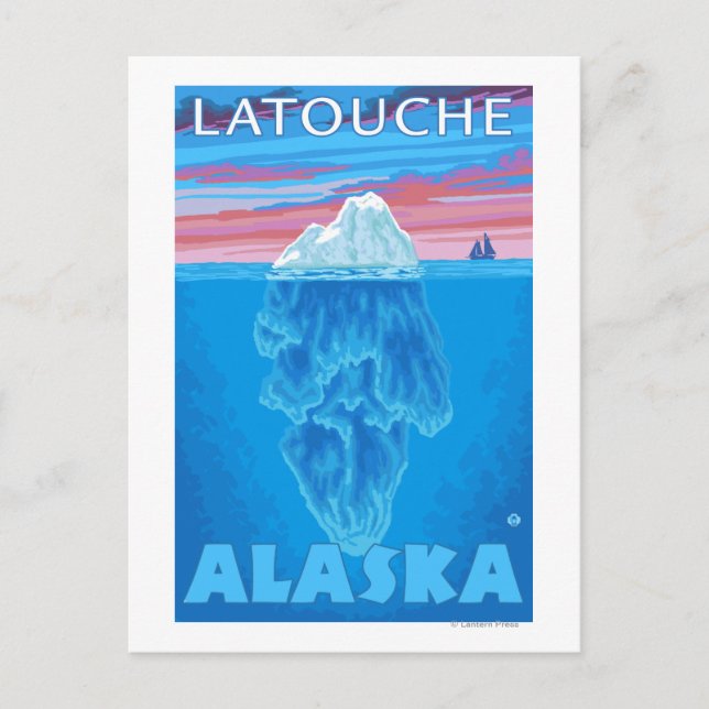 Iceberg Kor-Section - Latouche, Alaska Vykort (Framsida)