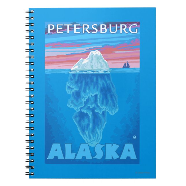 Iceberg Kor-Section - Petersburg, Alaska Anteckningsbok Med Spiral (Framsidan)