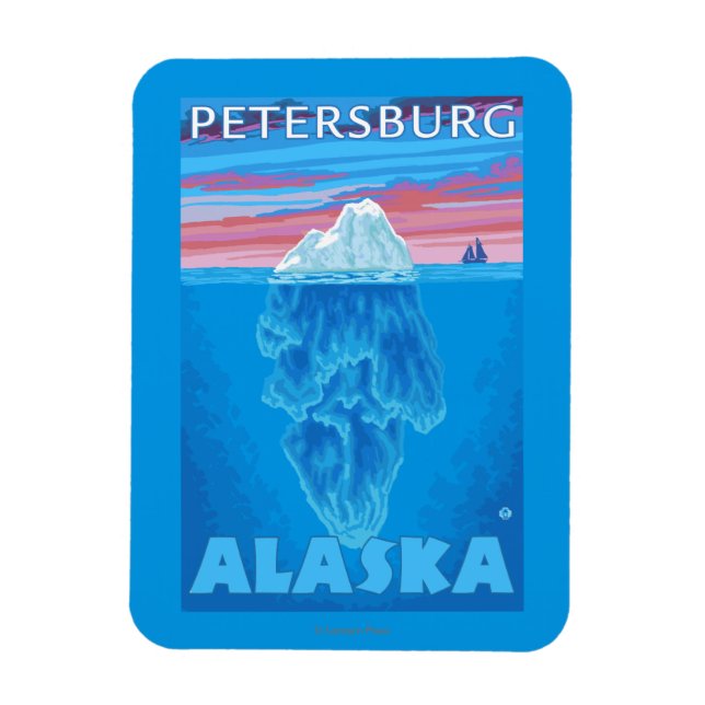 Iceberg Kor-Section - Petersburg, Alaska Magnet (Vertikal)