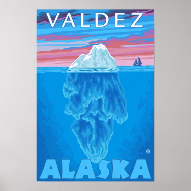Iceberg Kor-Section - Valdez, Alaska Poster (Framsidan)