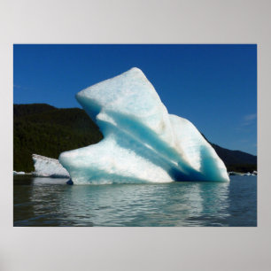 Iceberg på Mendenhall Sjö i Alaska Poster