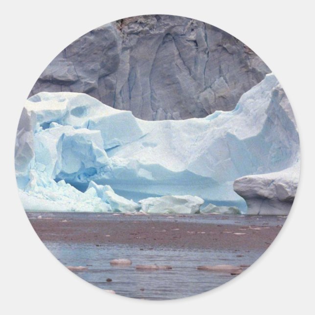 Icebergs, Antarctica Runt Klistermärke (Framsida)
