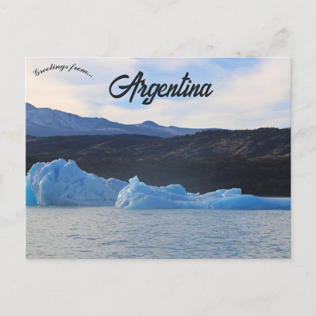 Icebergs i Patagonia Argentina Vykort (Framsida)