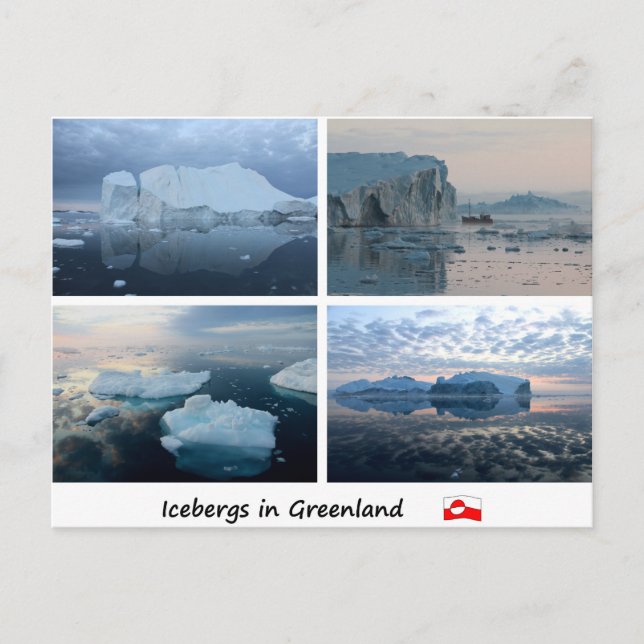 Icebergs på Grönland Vykort (Framsida)