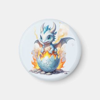 Iceborn Dragon Hatchling Fantasy Magnet