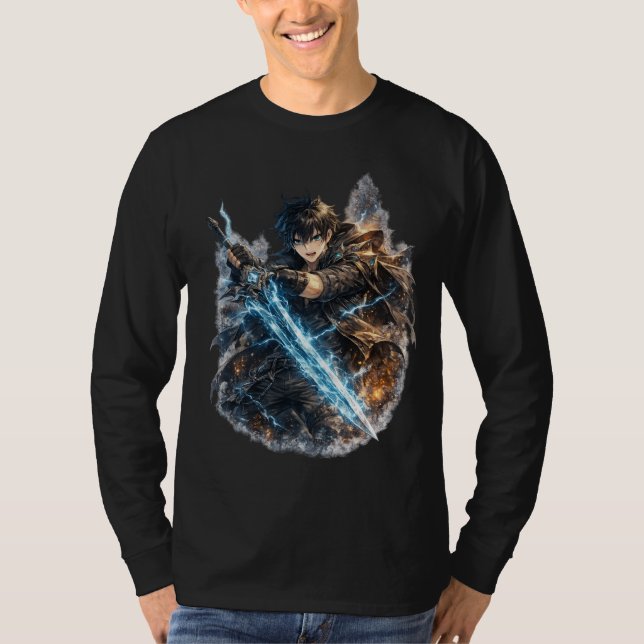 Icebound Warrior and Lightning Blade T Shirt (Framsida)