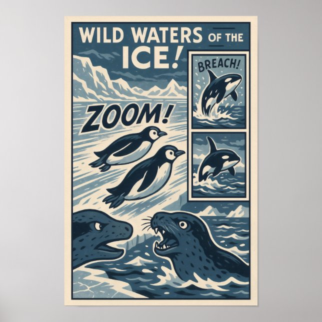 Icebunden Äventyr - Penguins, Orcas och Sälar Poster (Framsidan)