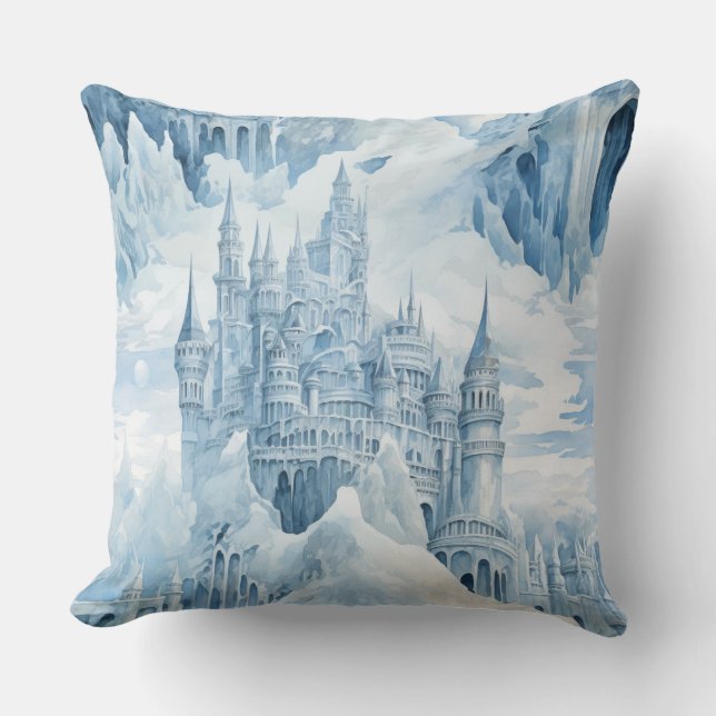 Icebunden Fantasy Realm Winter Kudde (Framsida)