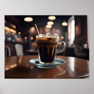 Iced Americano i transparent glas Poster