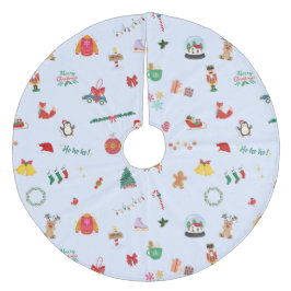 Iced Blue Jultomten Snögubbe jul Julgransmatta Fleece