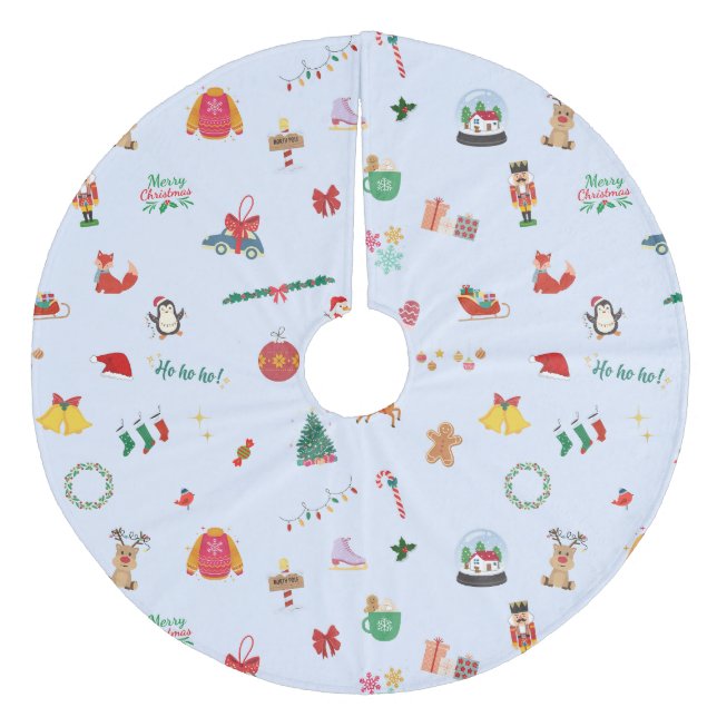 Iced Blue Jultomten Snögubbe jul Julgransmatta Fleece (Framsidan)