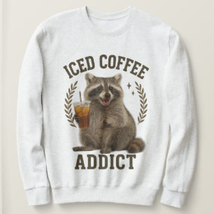 Iced Coffee Beroende Tvättbjörn Dricker Kaffeine Ä T Shirt