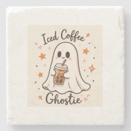 Iced Coffee Ghostie - Söt Halloween Stenunderlägg
