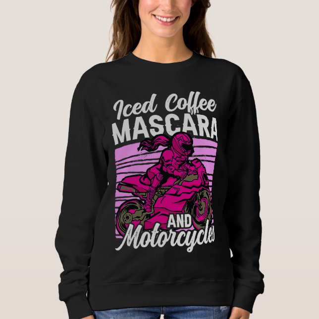 Iced Coffee Mascara and motorcycles T Shirt (Framsida)