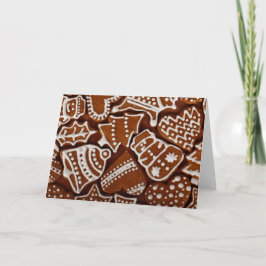 Iced Gingerbröd jul-Helgdag Helgkort