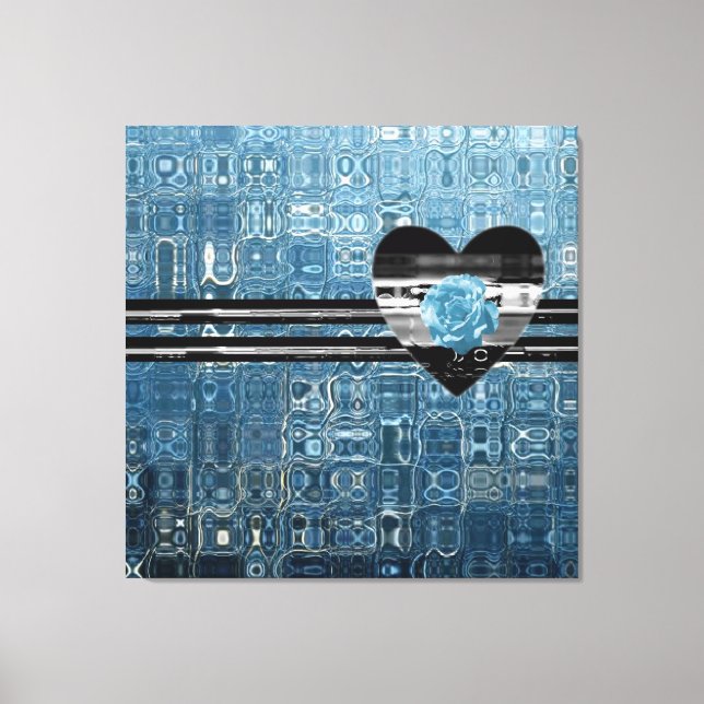 Iced Ro Blue Heart Canvastryck (Framsida)