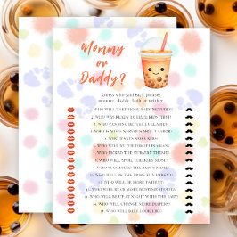 Iced Tea baby shower - mommy or daddy game