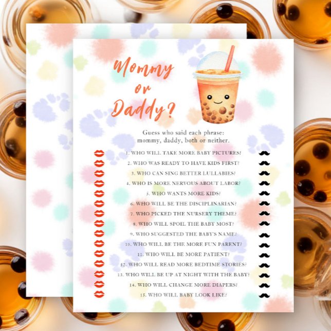Iced Tea baby shower - mommy or daddy game (Skapare uppladdad)