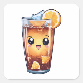 Iced Tea Fyrkantigt Klistermärke