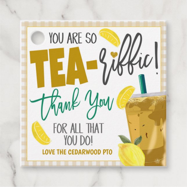 Iced Tea Gift-Märkre Gåvor Etiketter (Framsida)