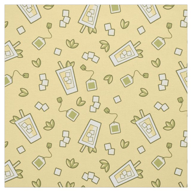 Iced Tea Mönster Fabric Tyg (Provkarta)