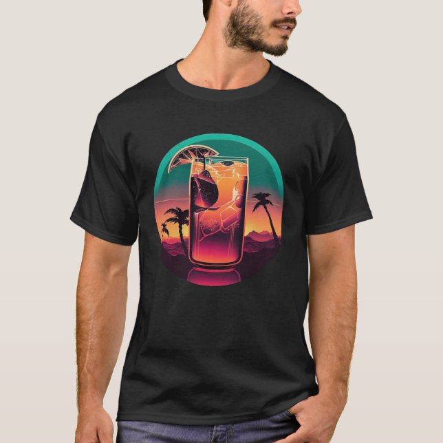 Iced Tea Synthwave 80s Retrowave Aesthetic  2 T Shirt (Framsida)