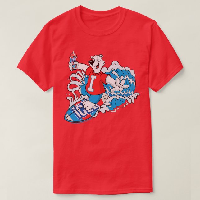 ICEE Bear Classic Surfer Collegiate Premium T Shirt (Design framsida)