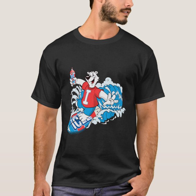 Icee Bear Surfer Collegiate T Shirt (Framsida)