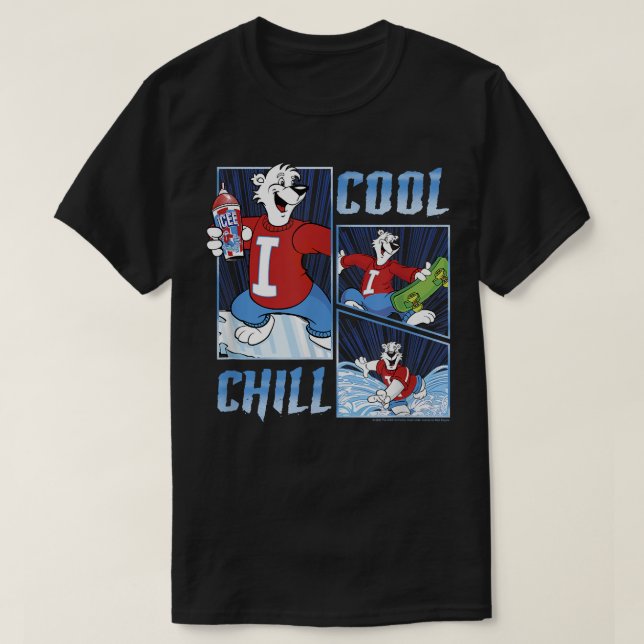 ICEE Coola Chill Bear Tecknad Panels T Shirt (Design framsida)