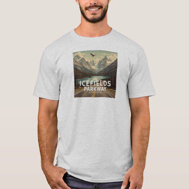 Icefields Parkway Alberta Canada Eagle T Shirt (Framsida)