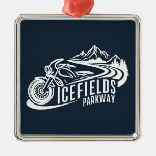 Icefields Parkway Alberta Canada Motorcycle Julgransprydnad Metall
