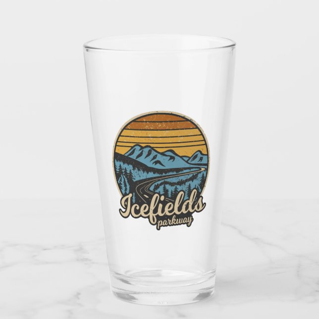 Icefields Parkway Alberta Canada Retro Glaskopp (Framsida)