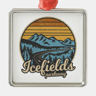 Icefields Parkway Alberta Canada Retro Julgransprydnad Metall