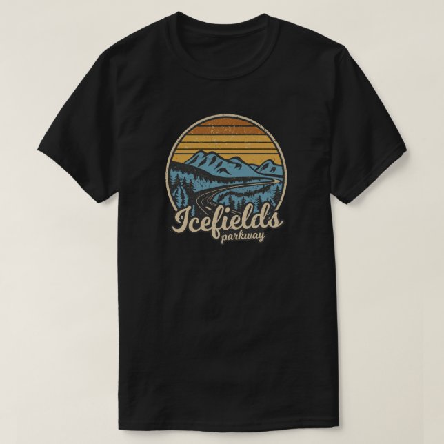 Icefields Parkway Alberta Canada Retro T Shirt (Design framsida)