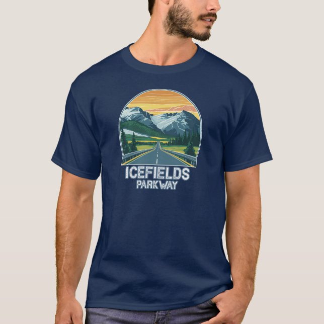Icefields Parkway Alberta Kanada Vista T Shirt (Framsida)