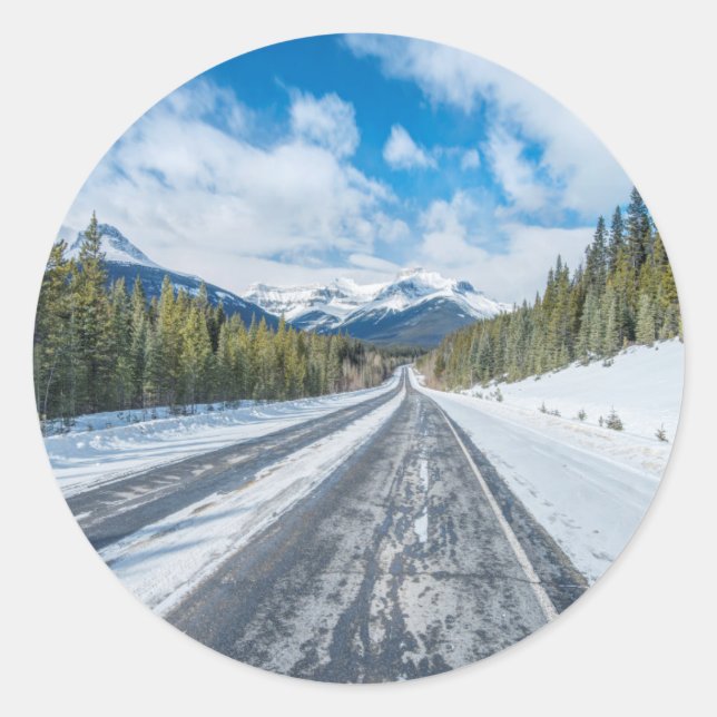 Icefields Parkway Runt Klistermärke (Framsida)