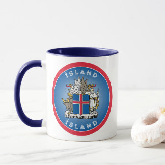 Iceland Coat of Arms Circle Shape Mugg