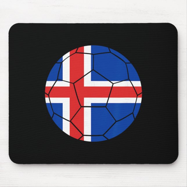 Iceland Flagga Fotboll Island Fotboll _1  Musmatta (Framsidan)