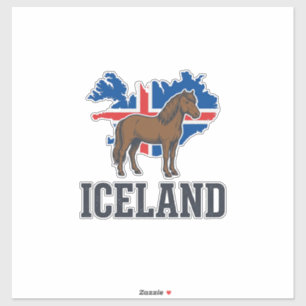 Iceland Horse Vintage Flag Vector Shirt Design_1 Klistermärken