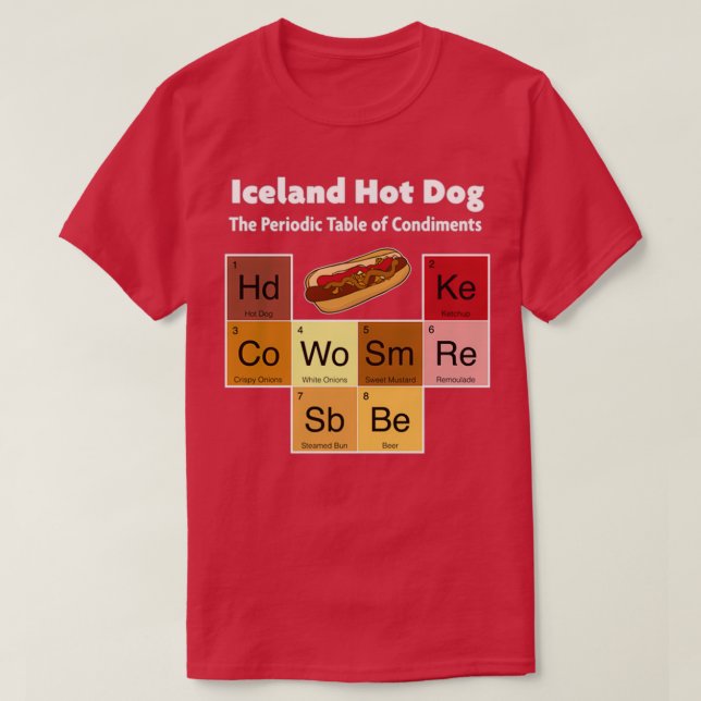 Iceland Hot Dog Viking Cuisine Reykjavik Remoulade T Shirt (Design framsida)