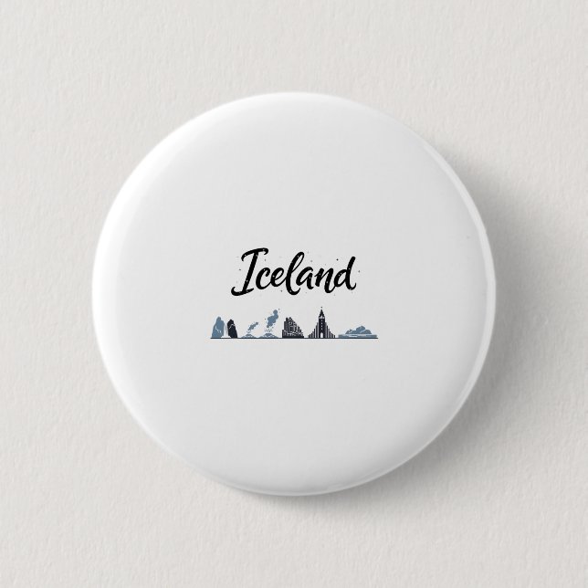Iceland Landskapsvy Resa Semester Kläder  Knapp (Framsida)