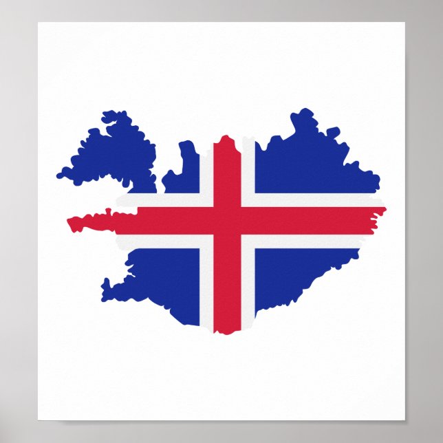 Iceland map flag poster (Framsidan)