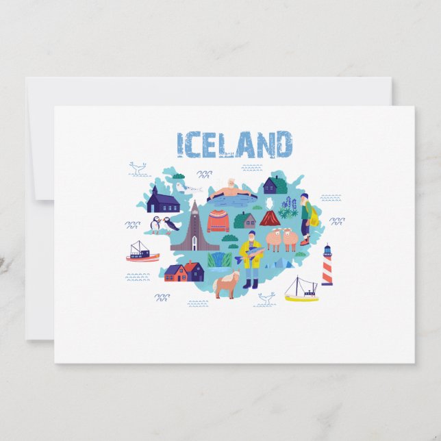 Iceland map inbjudningar (Framsida)