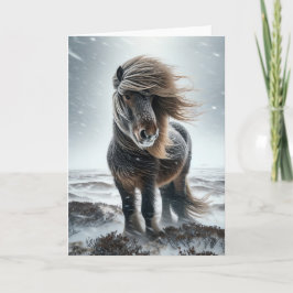 Icelandic Horse In its Element Holiday Card Helgkort