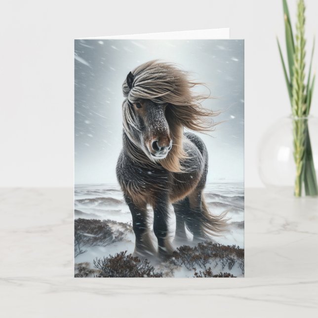 Icelandic Horse In its Element Holiday Card Helgkort (Framsida)